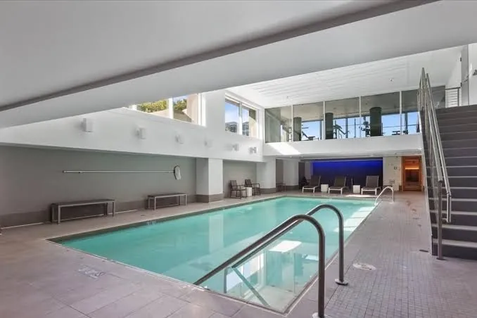 Indoor heated pool in the OceanView condo building